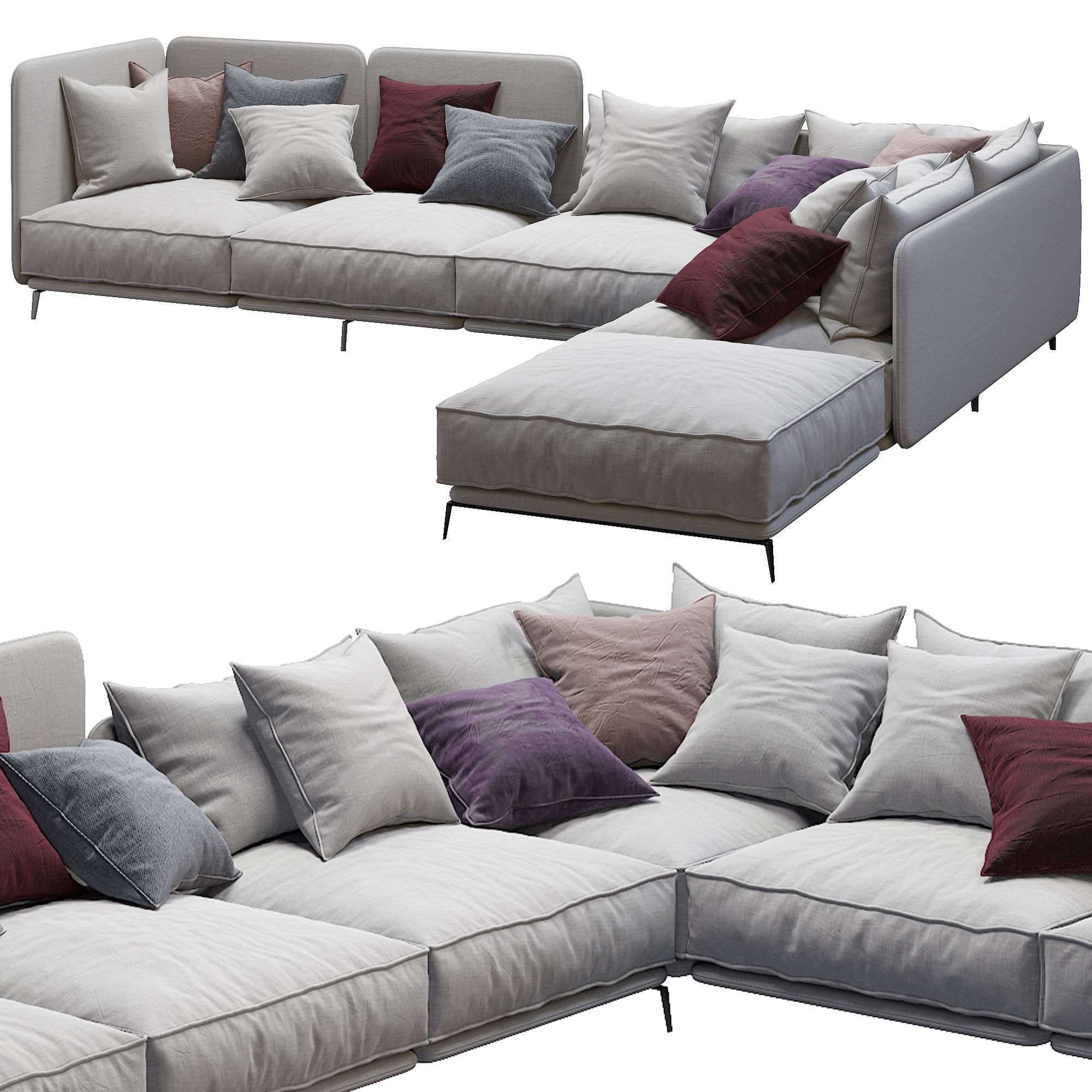 Sofa K2 By Arflex 3D model_1