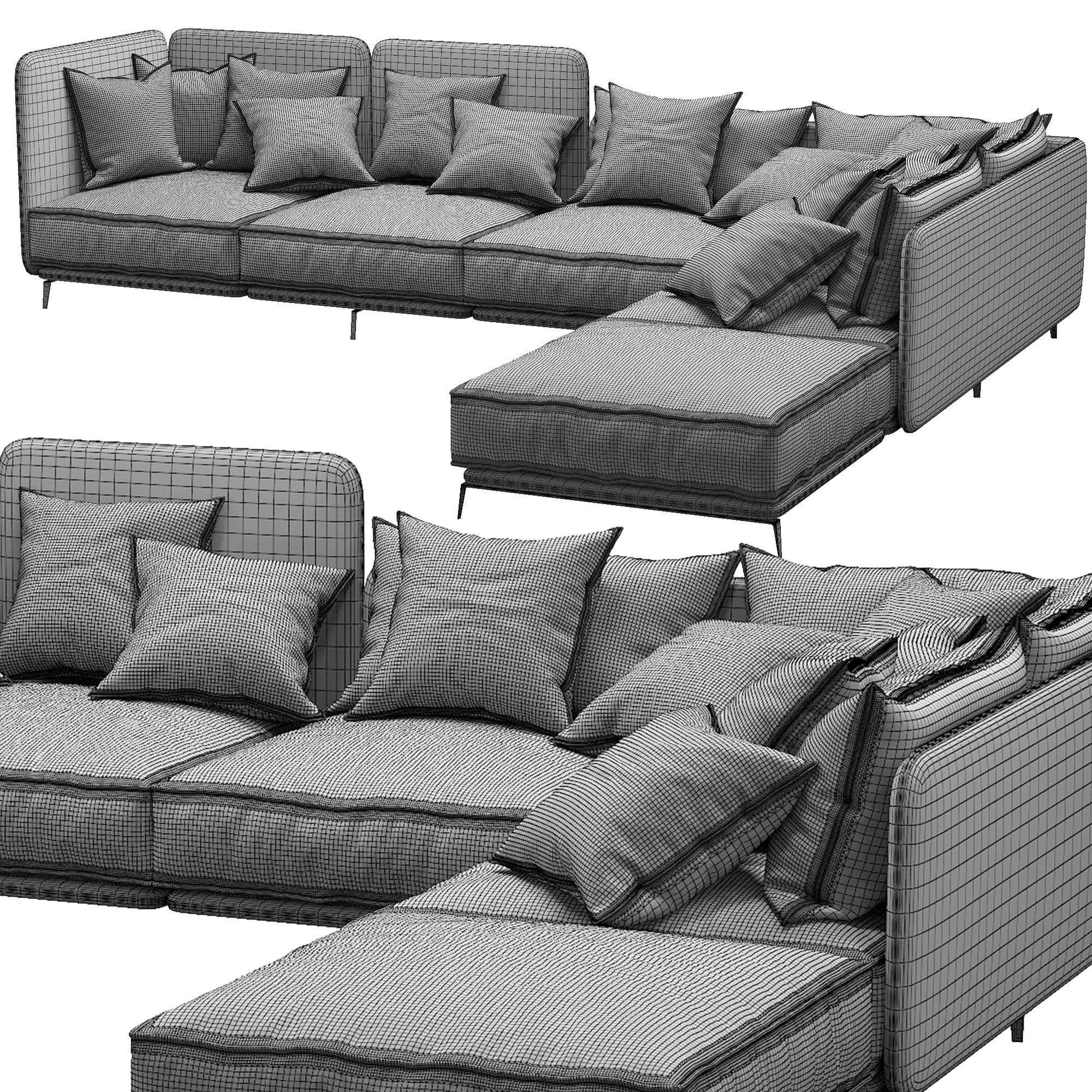 Sofa K2 By Arflex 3D model_4