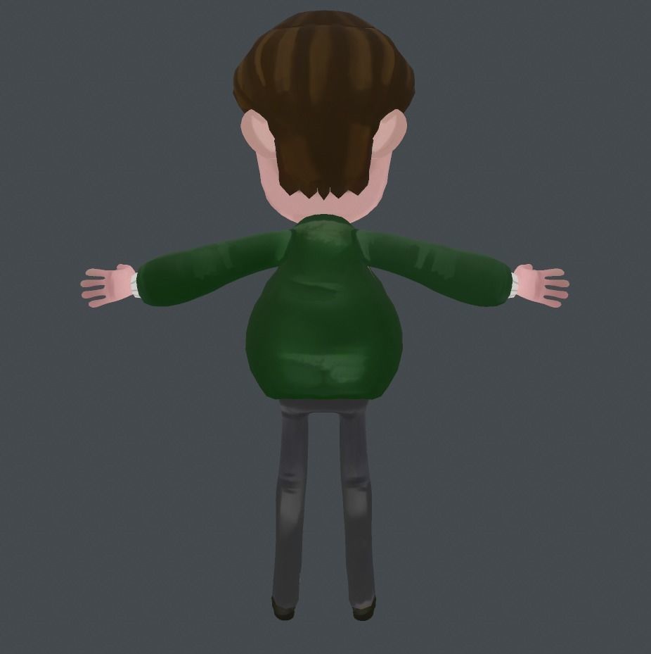 Shy Man - Hand-Painted Textures Low-poly 3D model_2