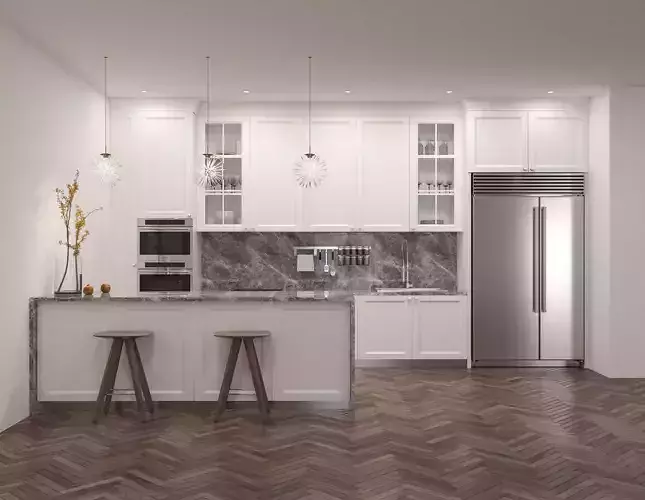 White Kitchen 3D model