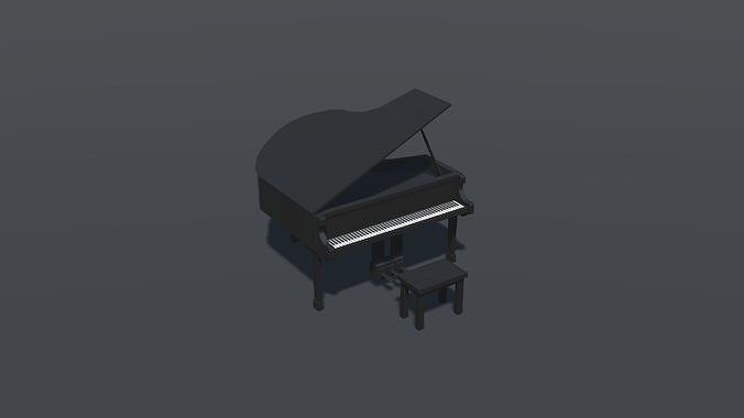 Grand Piano Low Poly Low-poly 3D model