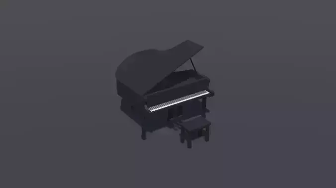 Grand Piano Low Poly