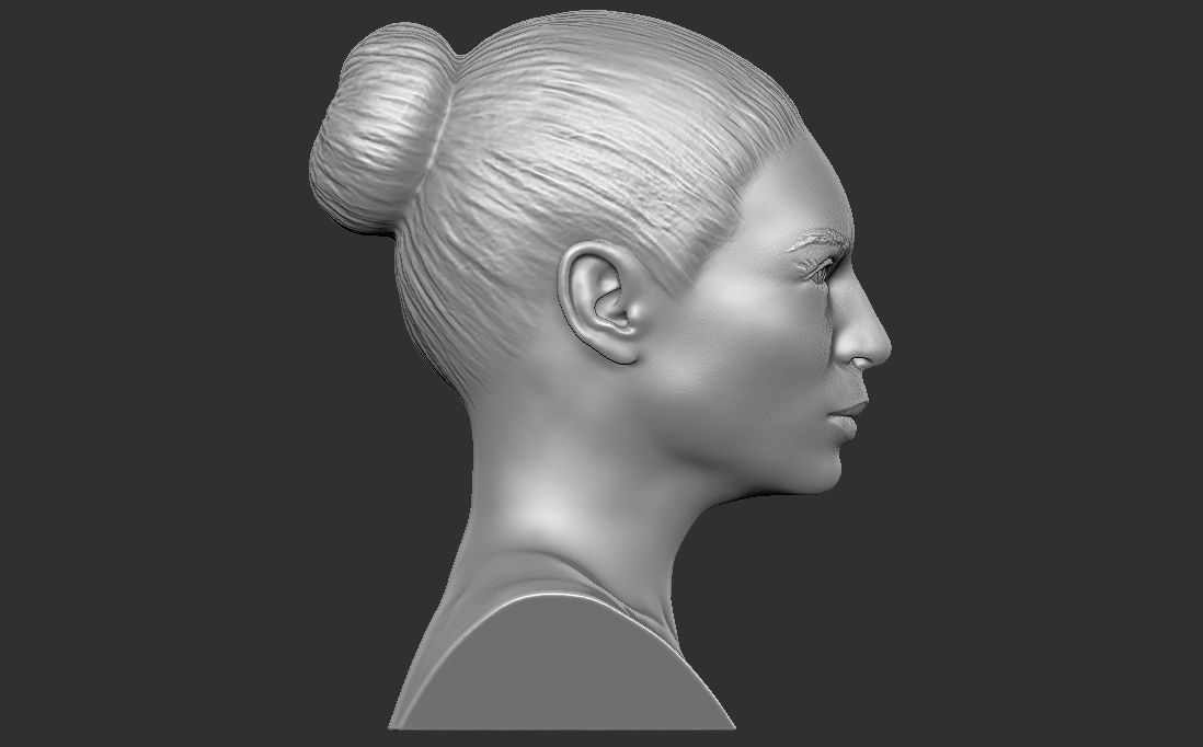 Beautiful woman bust 3D printing ready TYPE 6 Free 3D print model_7