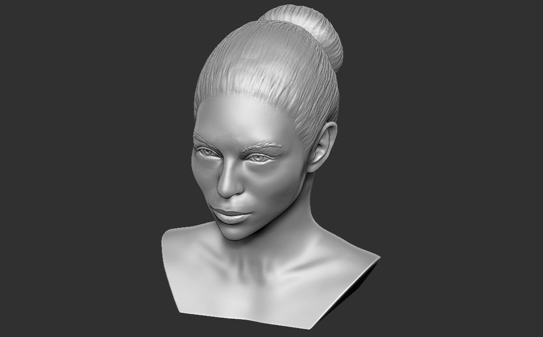 Beautiful woman bust 3D printing ready TYPE 6 Free 3D print model_11