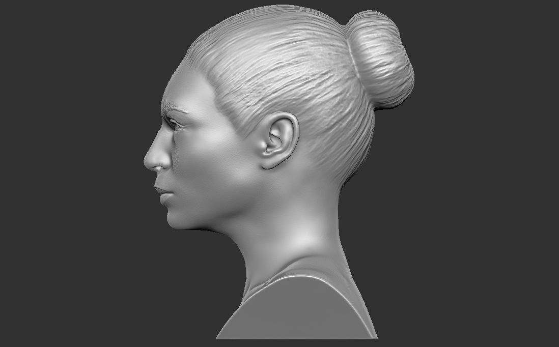 Beautiful woman bust 3D printing ready TYPE 6 Free 3D print model_4