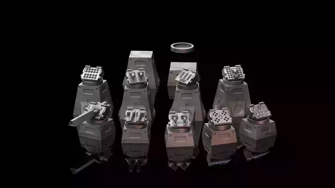 Turret Terrain Pack  3D print model