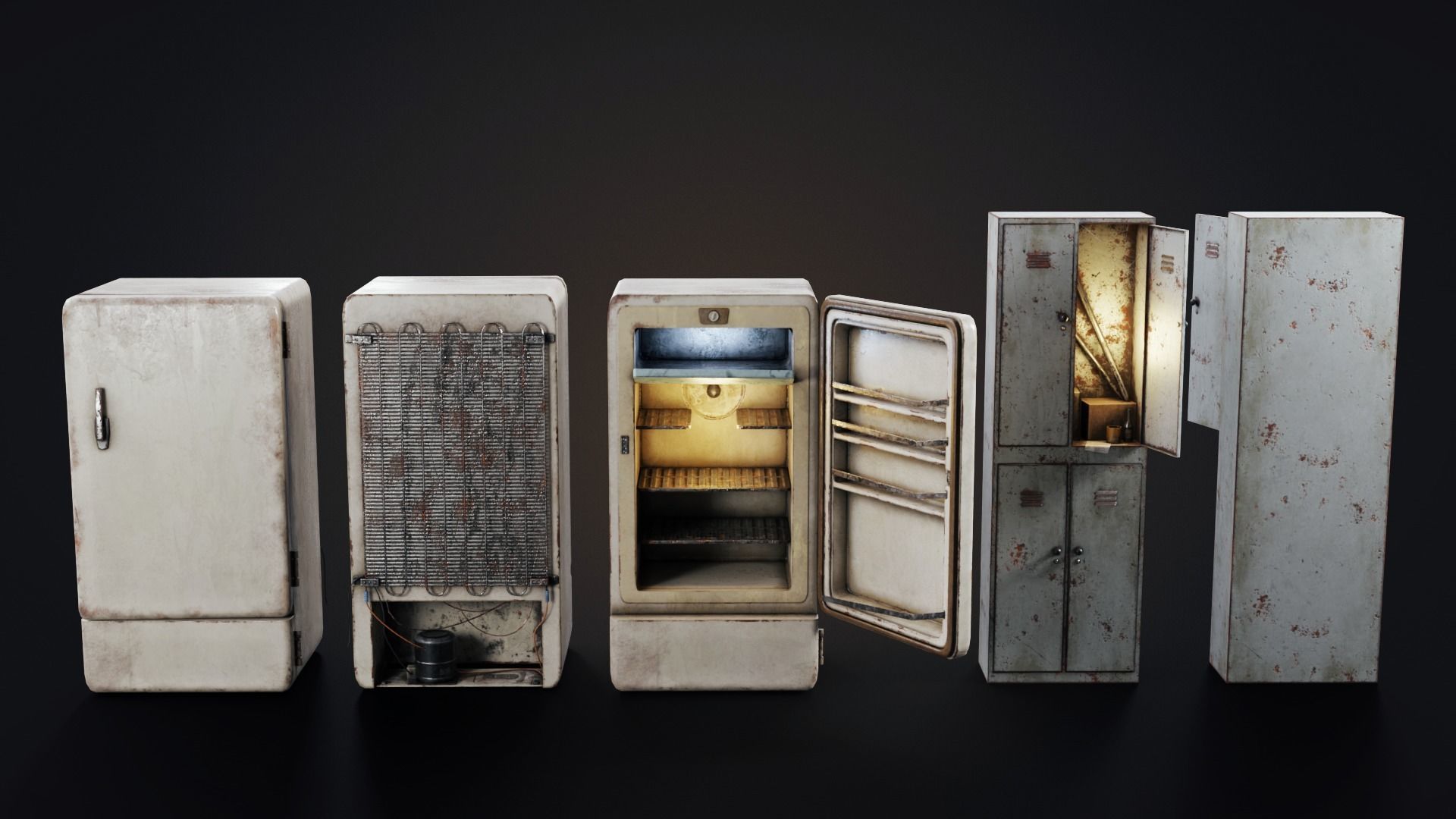 Set of workbenches and tools Low-poly 3D model_11