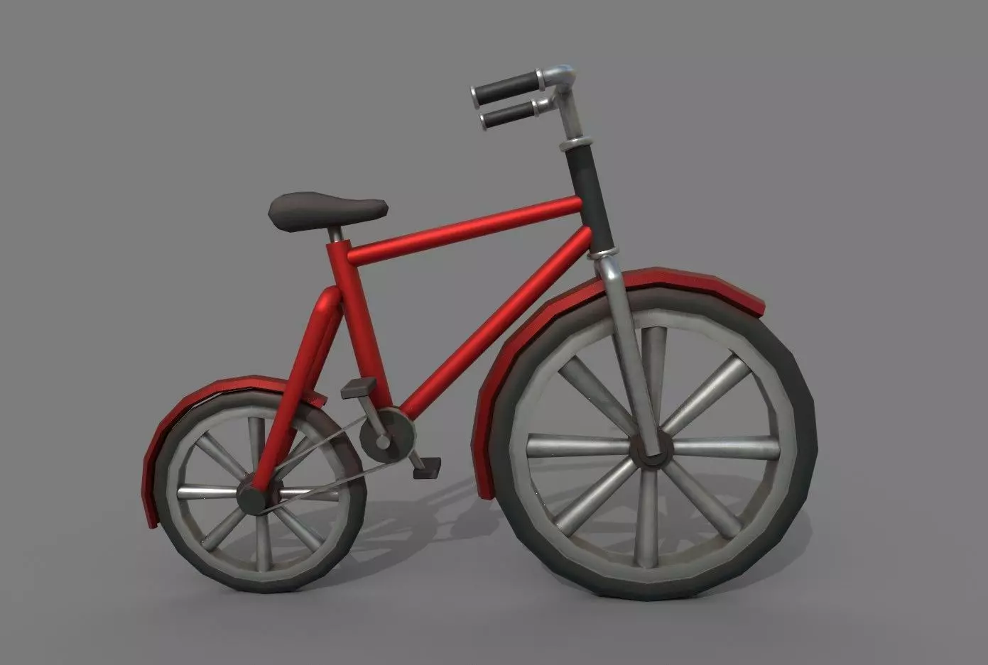 Bicycle Red Low-poly 3D model