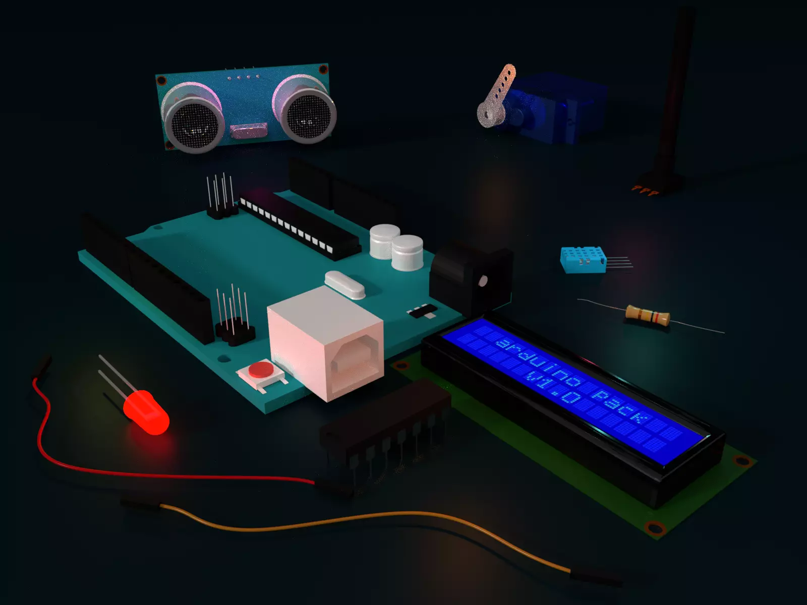 Arduino pack Low-poly 3D model_0