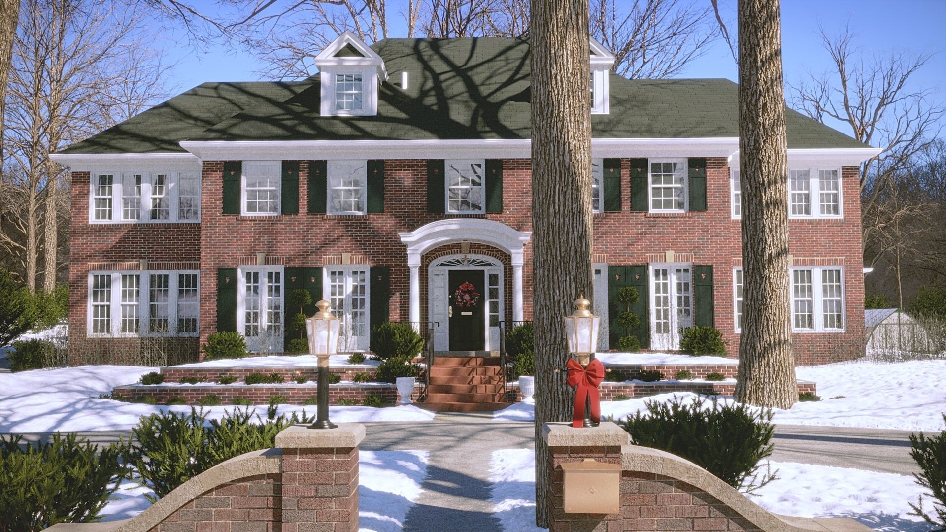 Home Alone Cinema Scene Old House Decoration McCallister 3D model_17