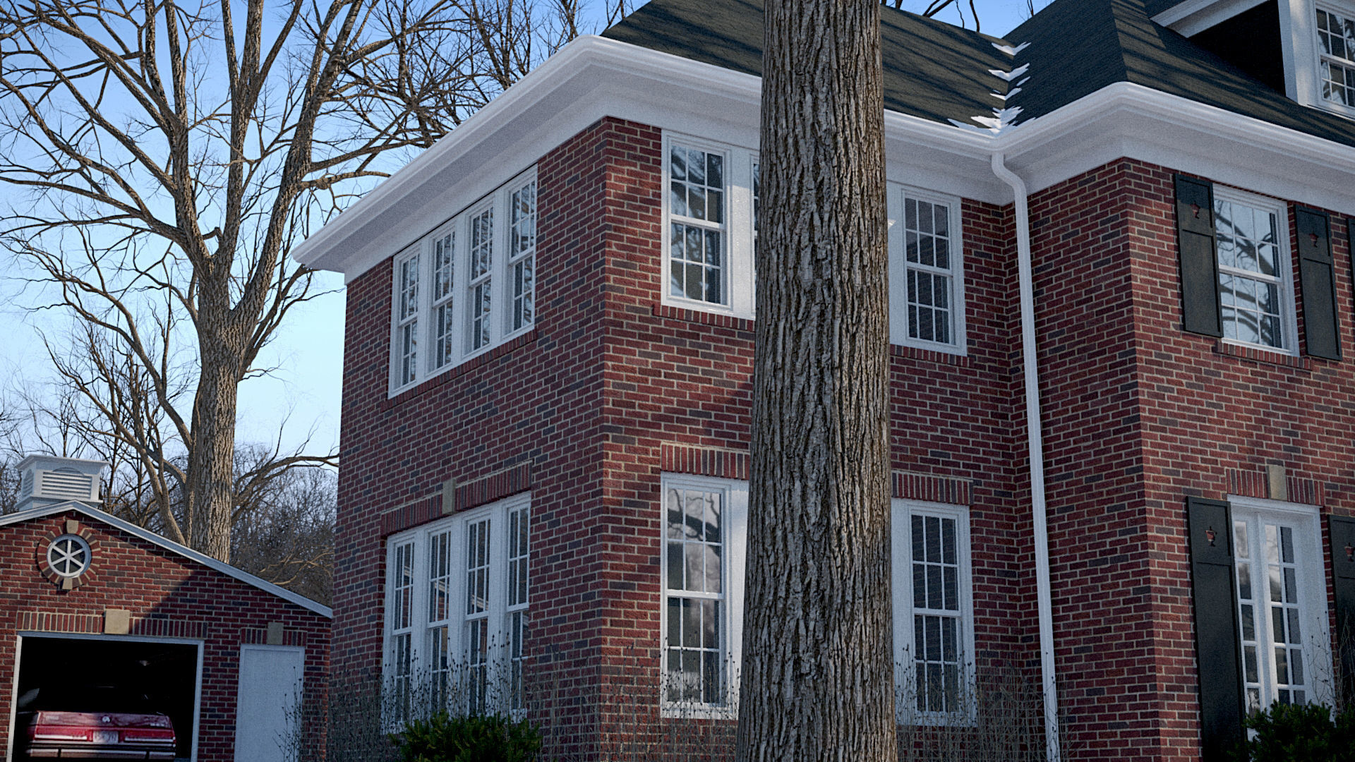 Home Alone Cinema Scene Old House Decoration McCallister 3D model_2