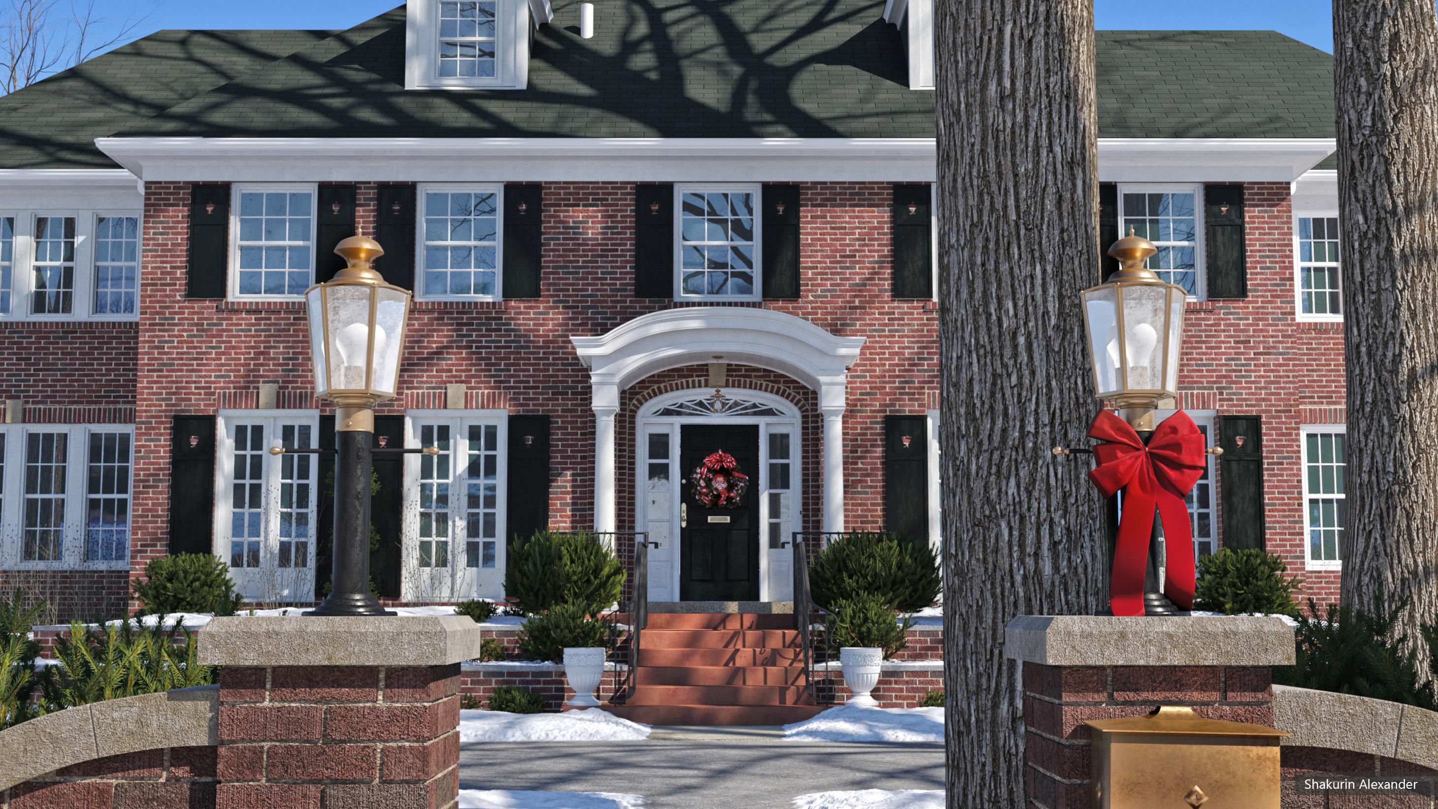 Home Alone Cinema Scene Old House Decoration McCallister 3D model_5