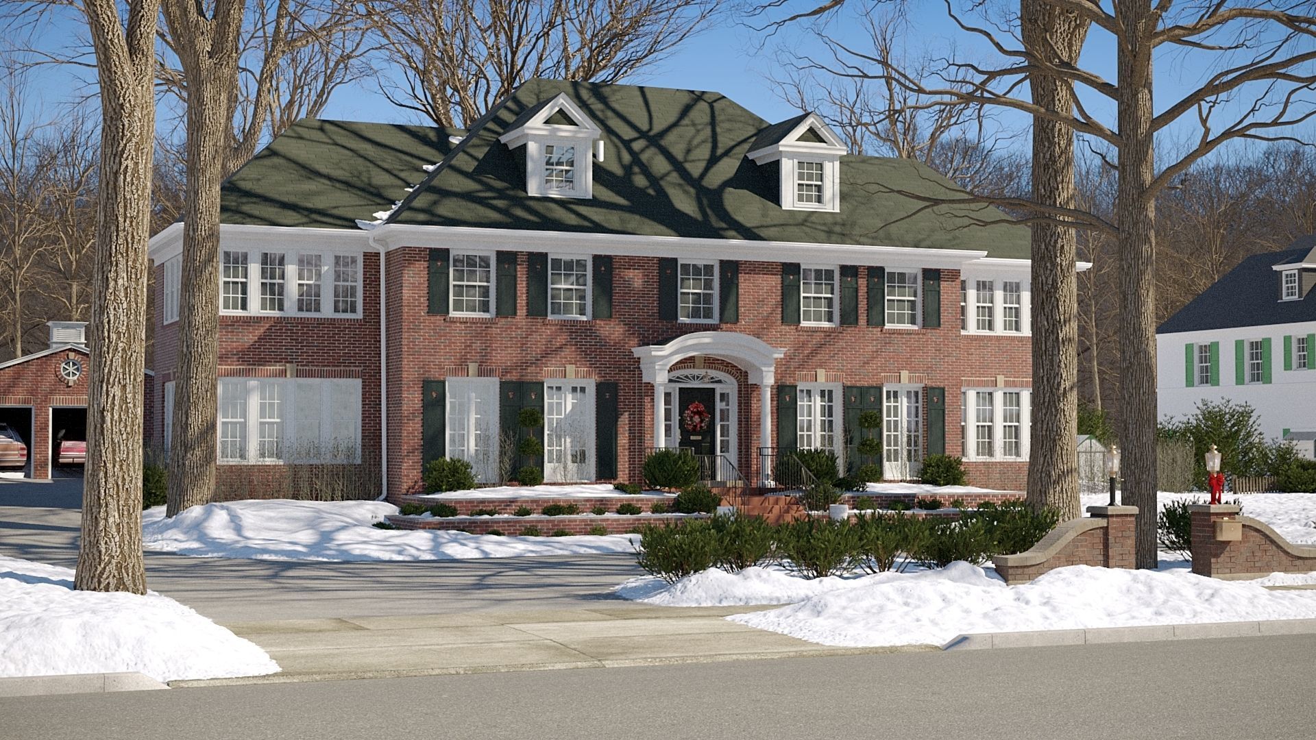 Home Alone Cinema Scene Old House Decoration McCallister 3D model_22