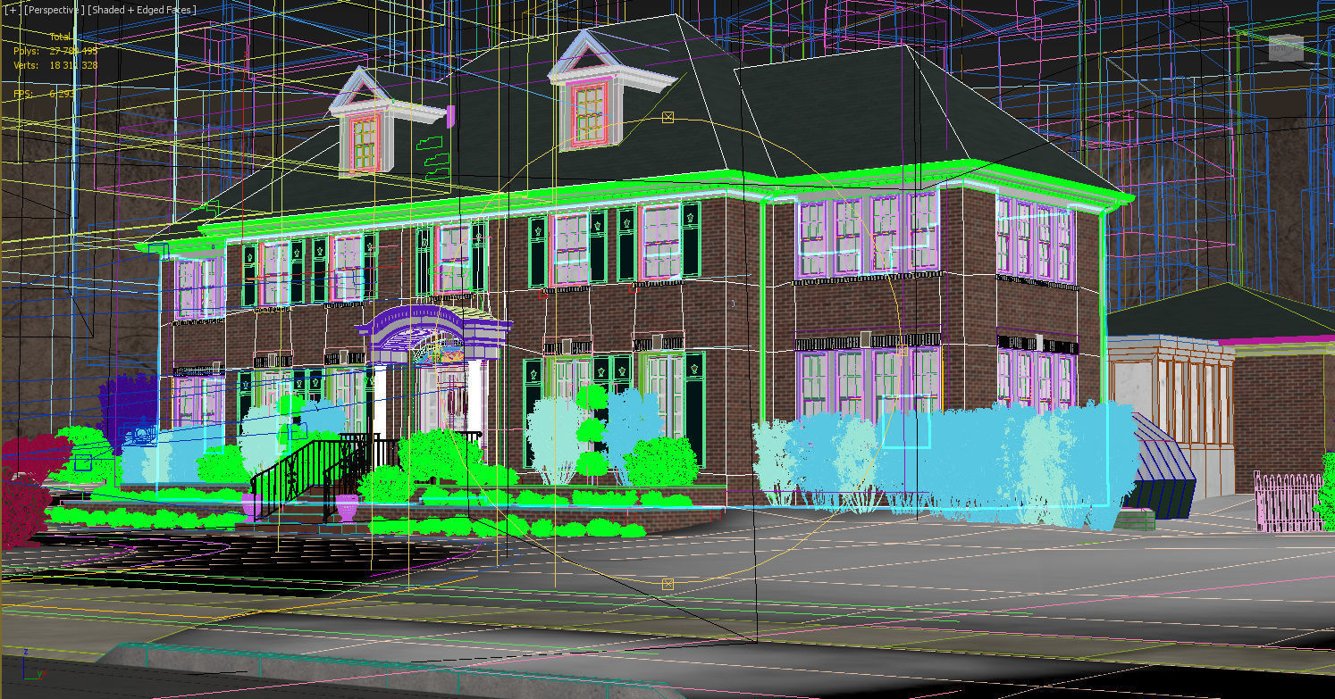 Home Alone Cinema Scene Old House Decoration McCallister 3D model_11