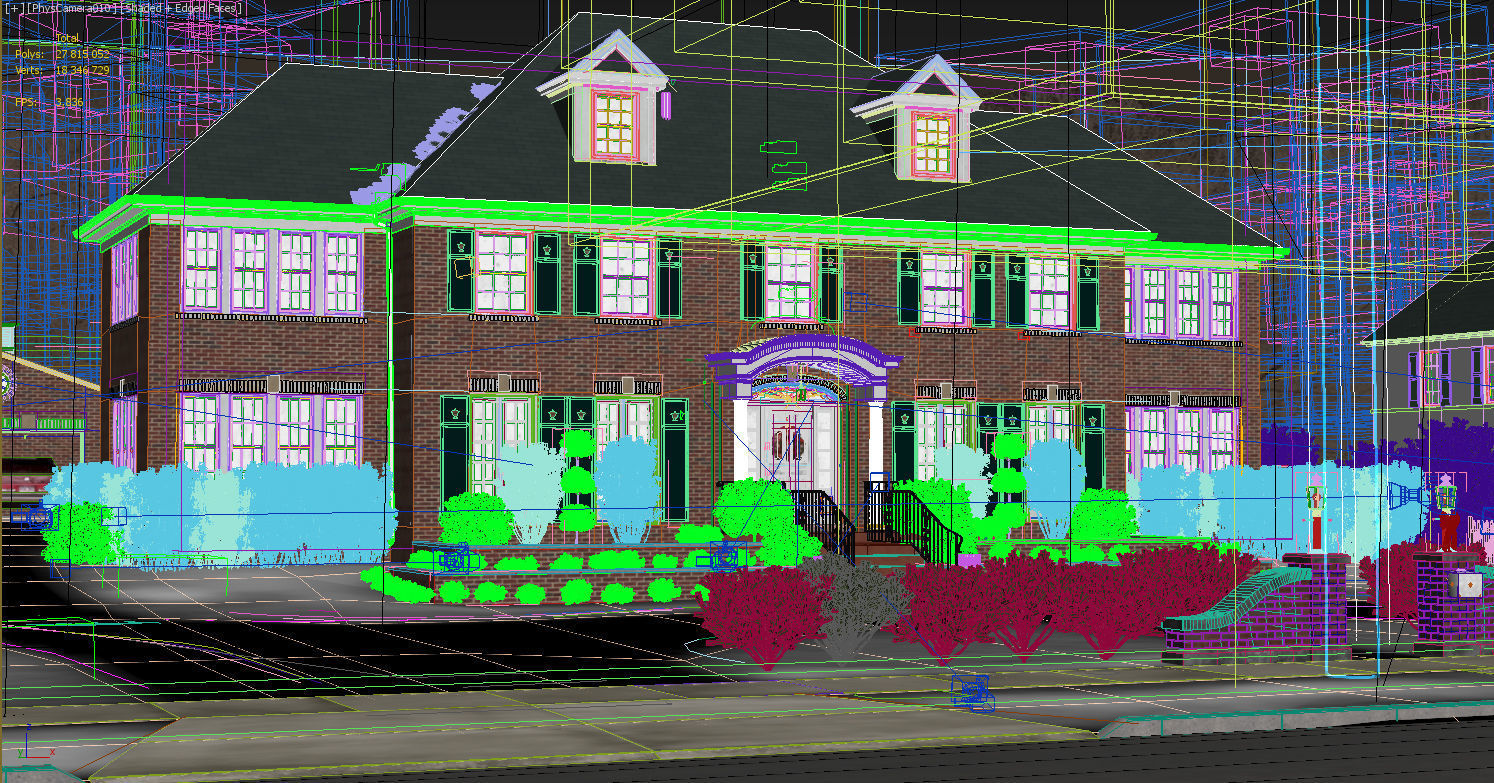 Home Alone Cinema Scene Old House Decoration McCallister 3D model_8