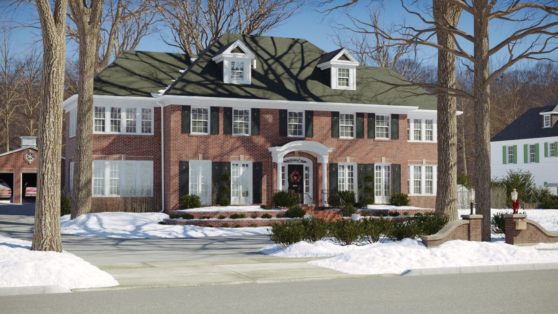 Home Alone Cinema Scene Old House Decoration McCallister 3D model_16