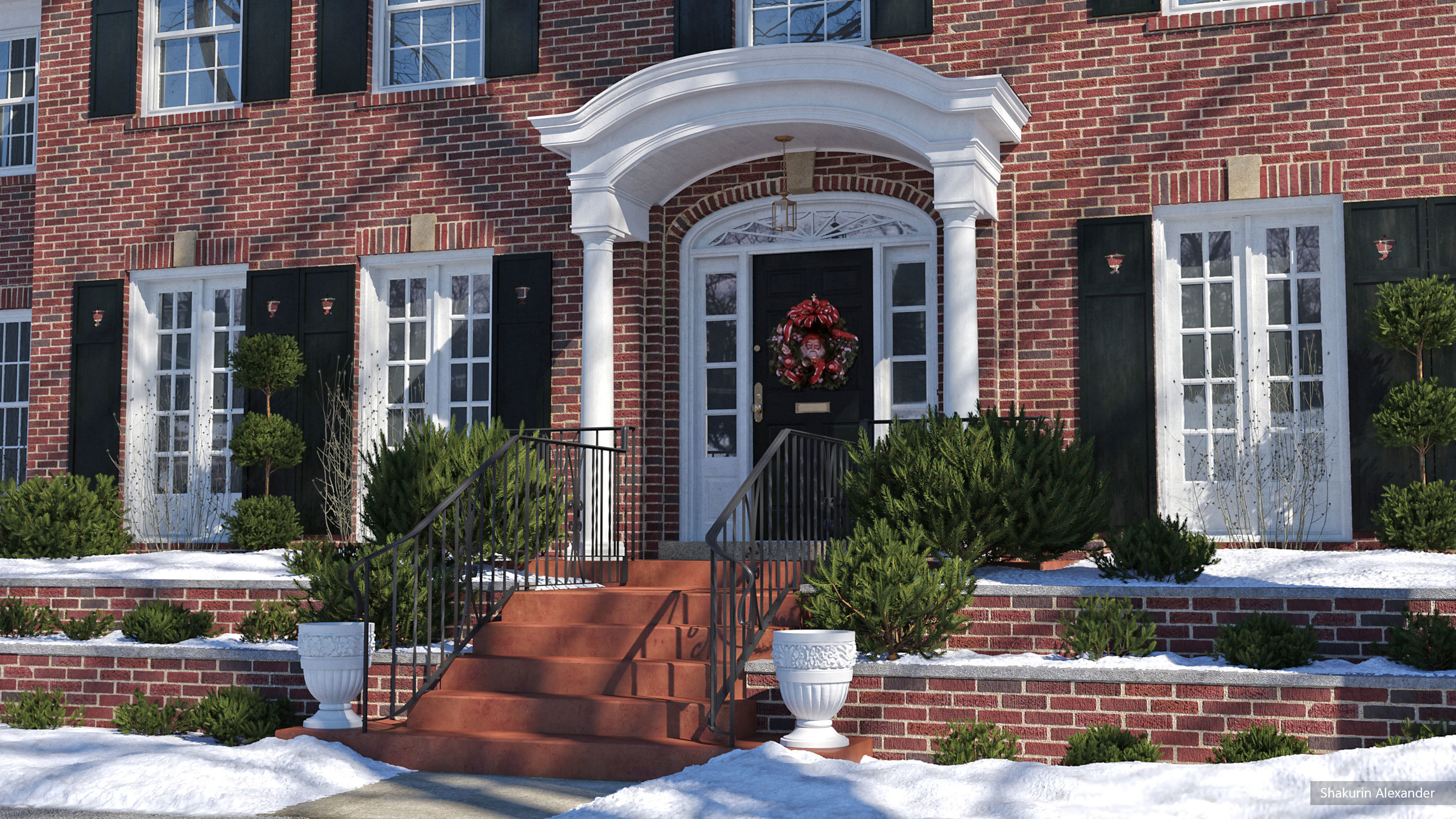 Home Alone Cinema Scene Old House Decoration McCallister 3D model_6