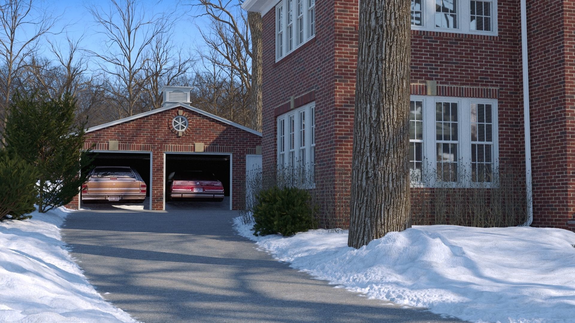 Home Alone Cinema Scene Old House Decoration McCallister 3D model_4