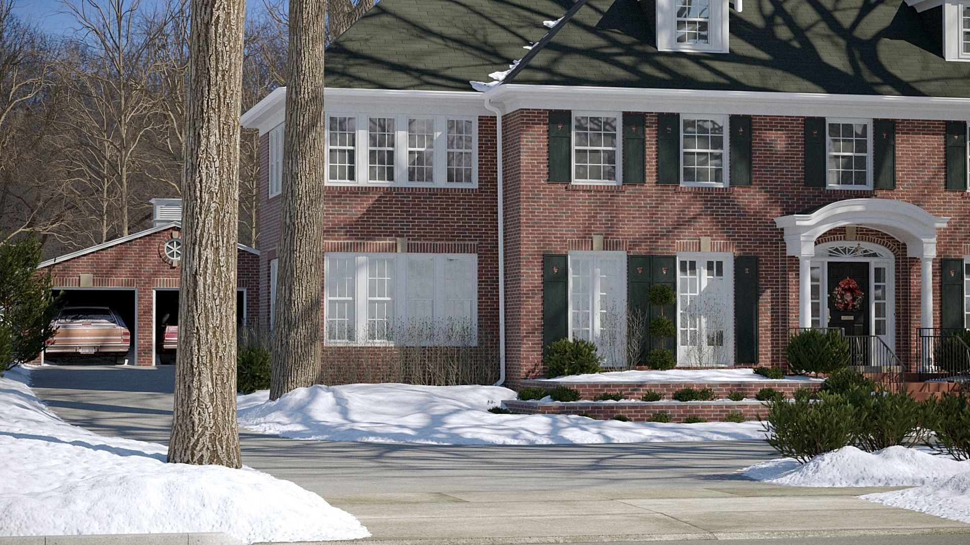 Home Alone Cinema Scene Old House Decoration McCallister 3D model_20