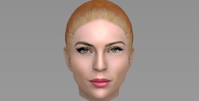 Beautiful redhead woman head TYPE 6 3D model