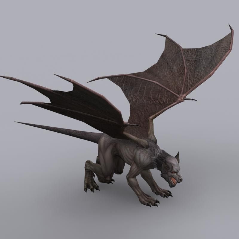 flying mouse Low-poly 3D model_1