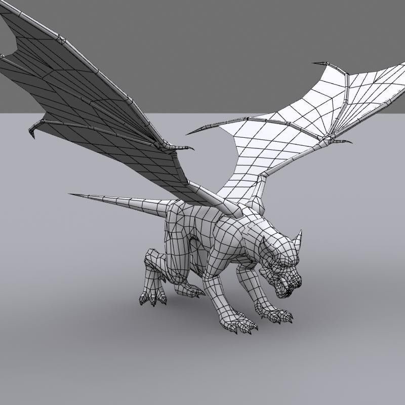 flying mouse Low-poly 3D model_5