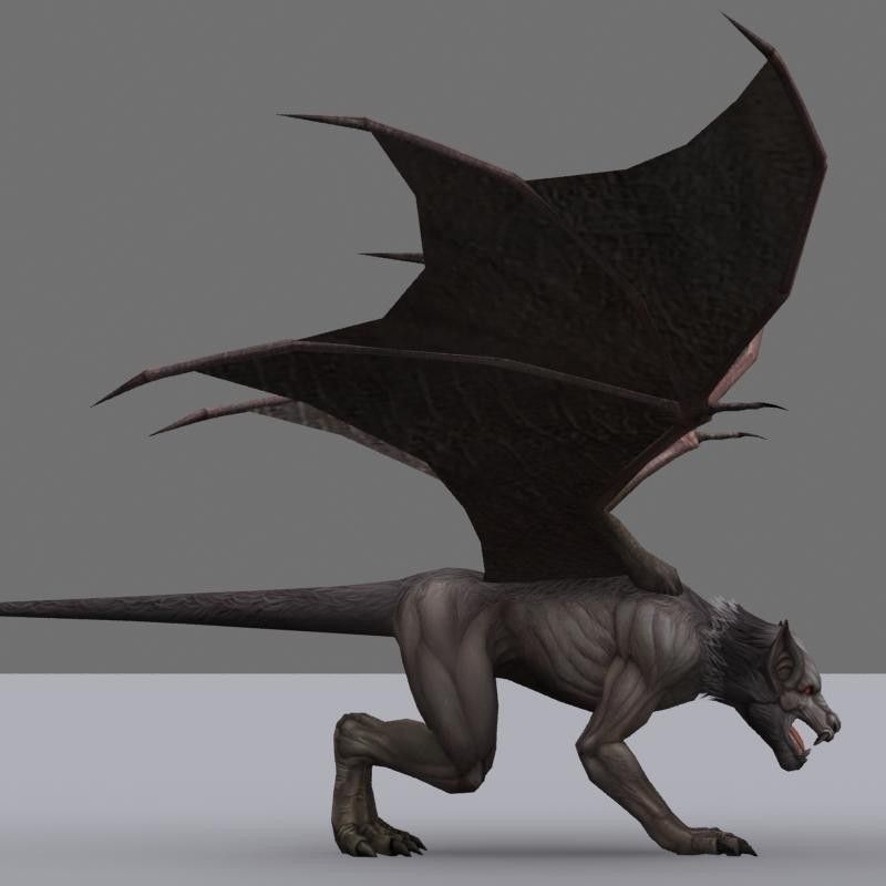 flying mouse Low-poly 3D model_3