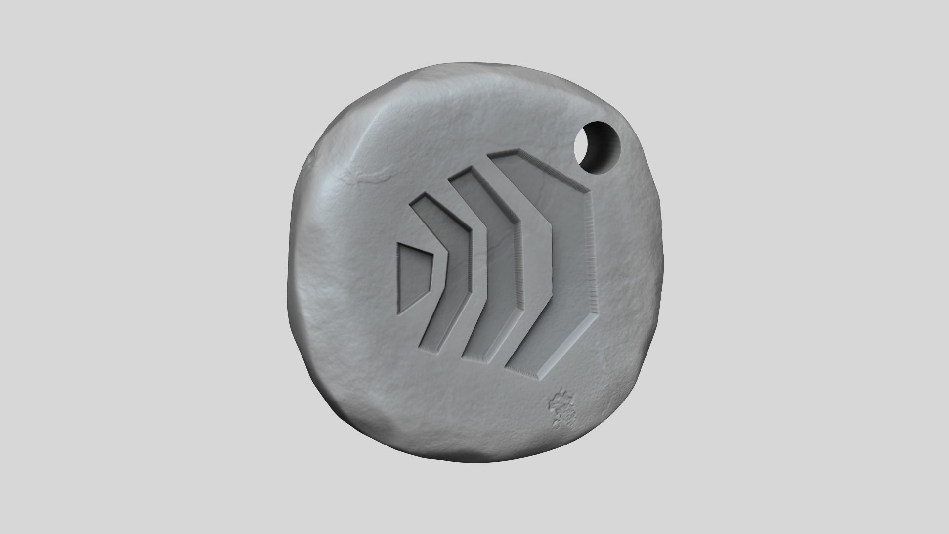 Air Rune - Runescape - STL Keychain 3D print model_3