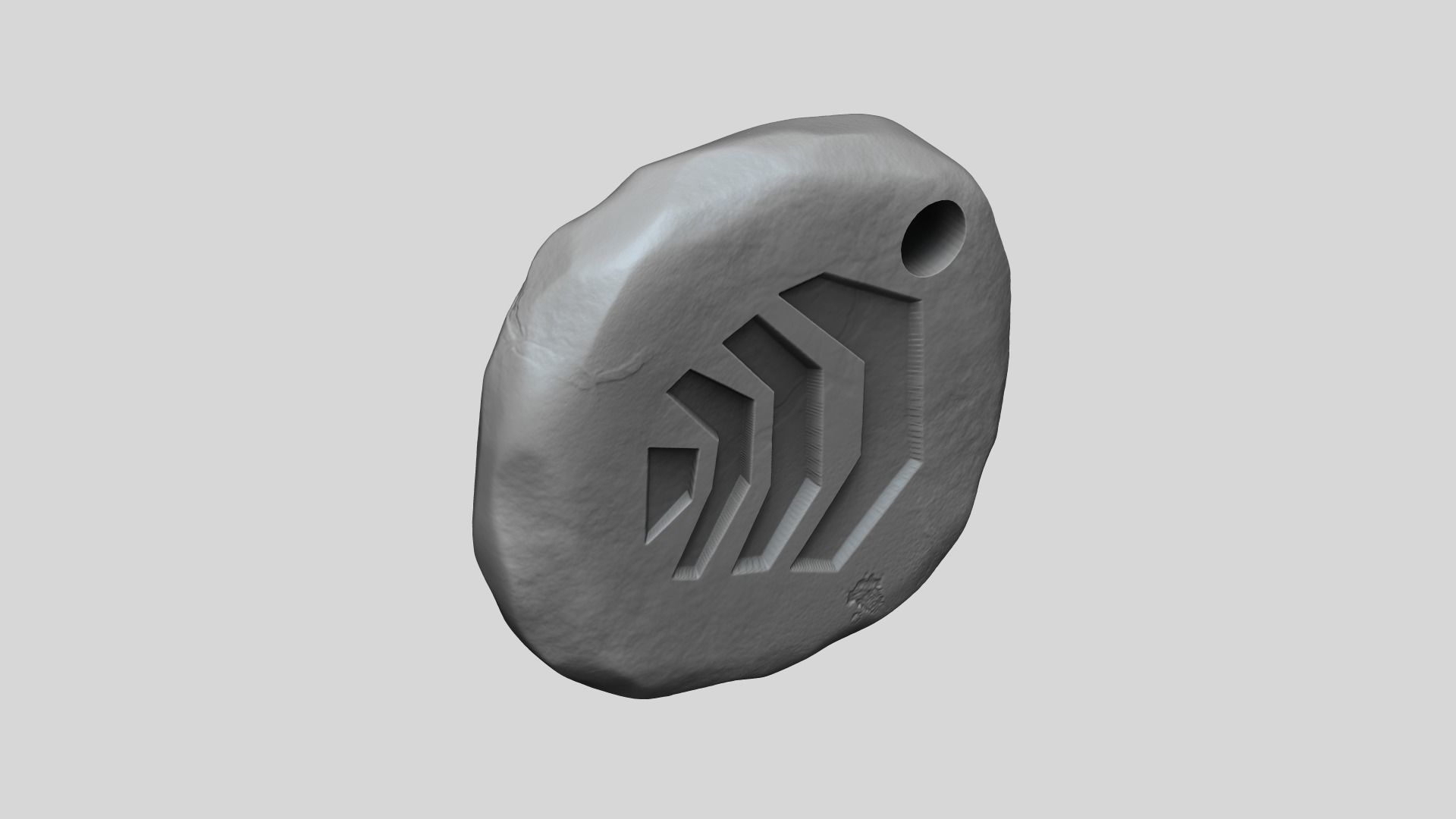 Air Rune - Runescape - STL Keychain 3D print model_7