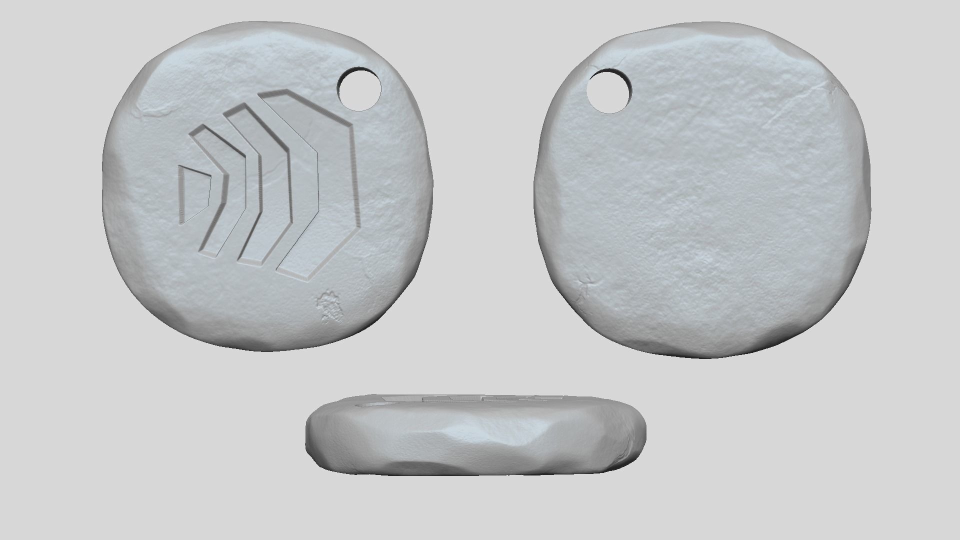 Air Rune - Runescape - STL Keychain 3D print model_9