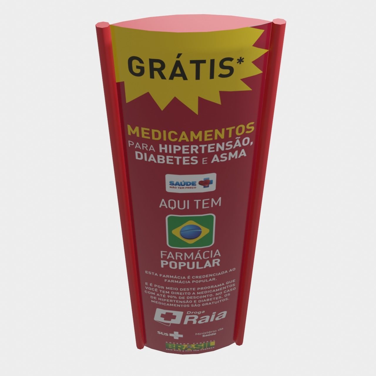 Supermarket Standing Banner Entry Low-poly 3D model_7