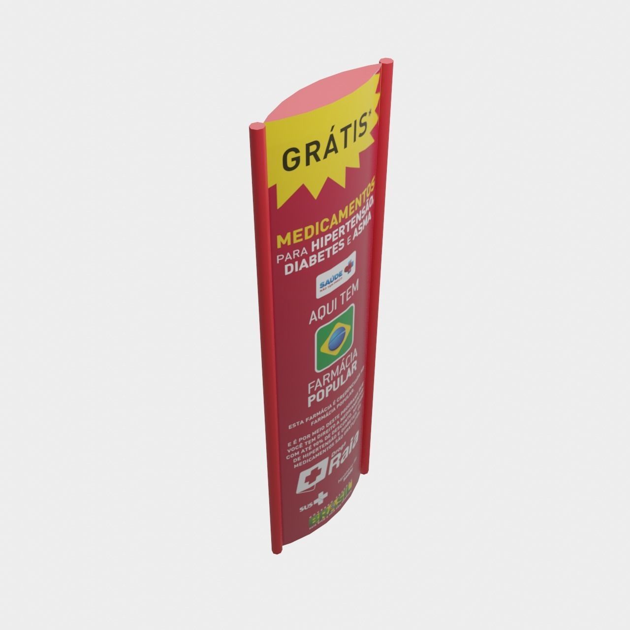 Supermarket Standing Banner Entry Low-poly 3D model_5