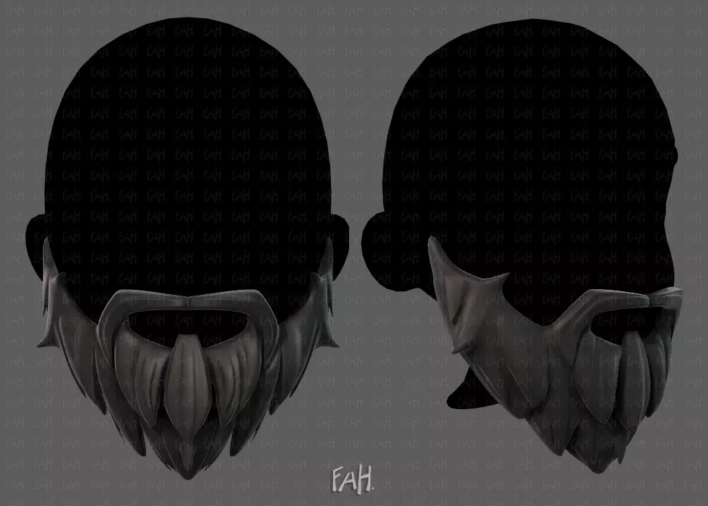 Beard V01 Low-poly 3D model_0