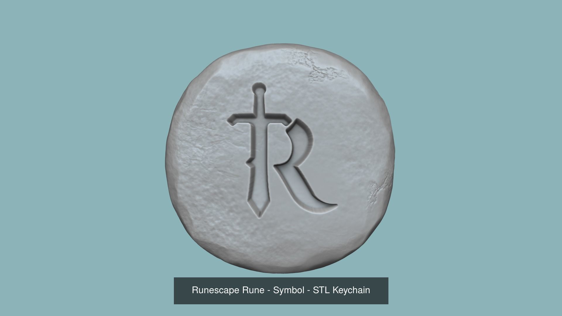Runescape Pack - ALL Runes - STL Keychain 3D Model Collection_23