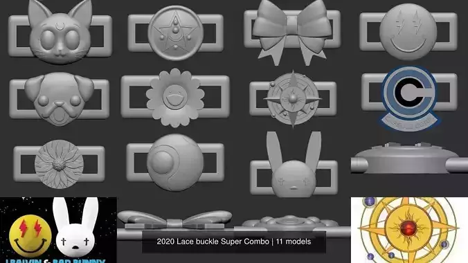 2020 Lace buckle Super Combo 3D Model Collection
