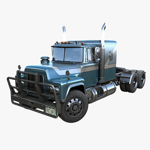 American generic semitruck Low-poly 3D model