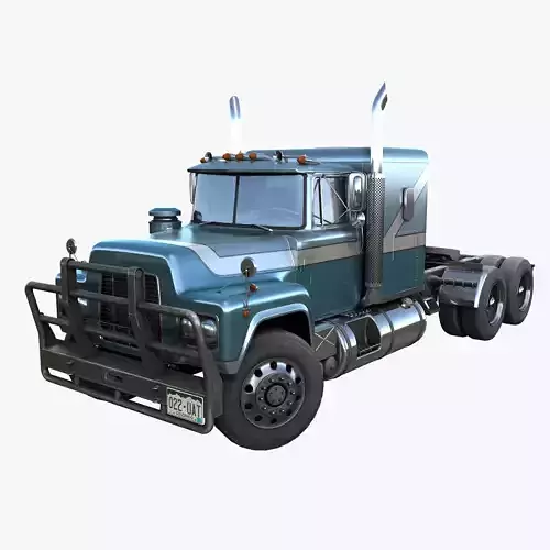American generic semitruck Low-poly 3D model