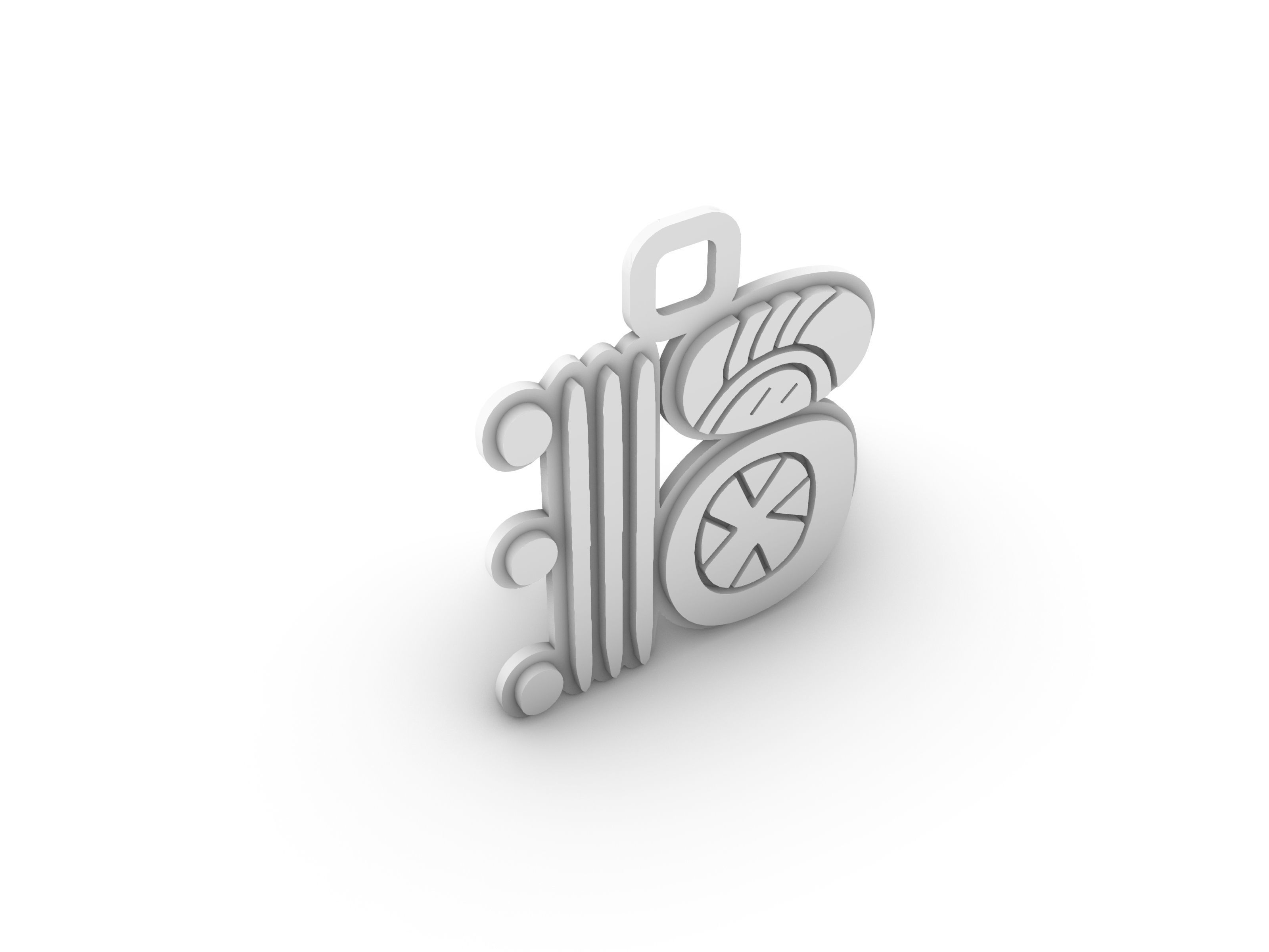 Mayan pendant glyph I 3D print model_11