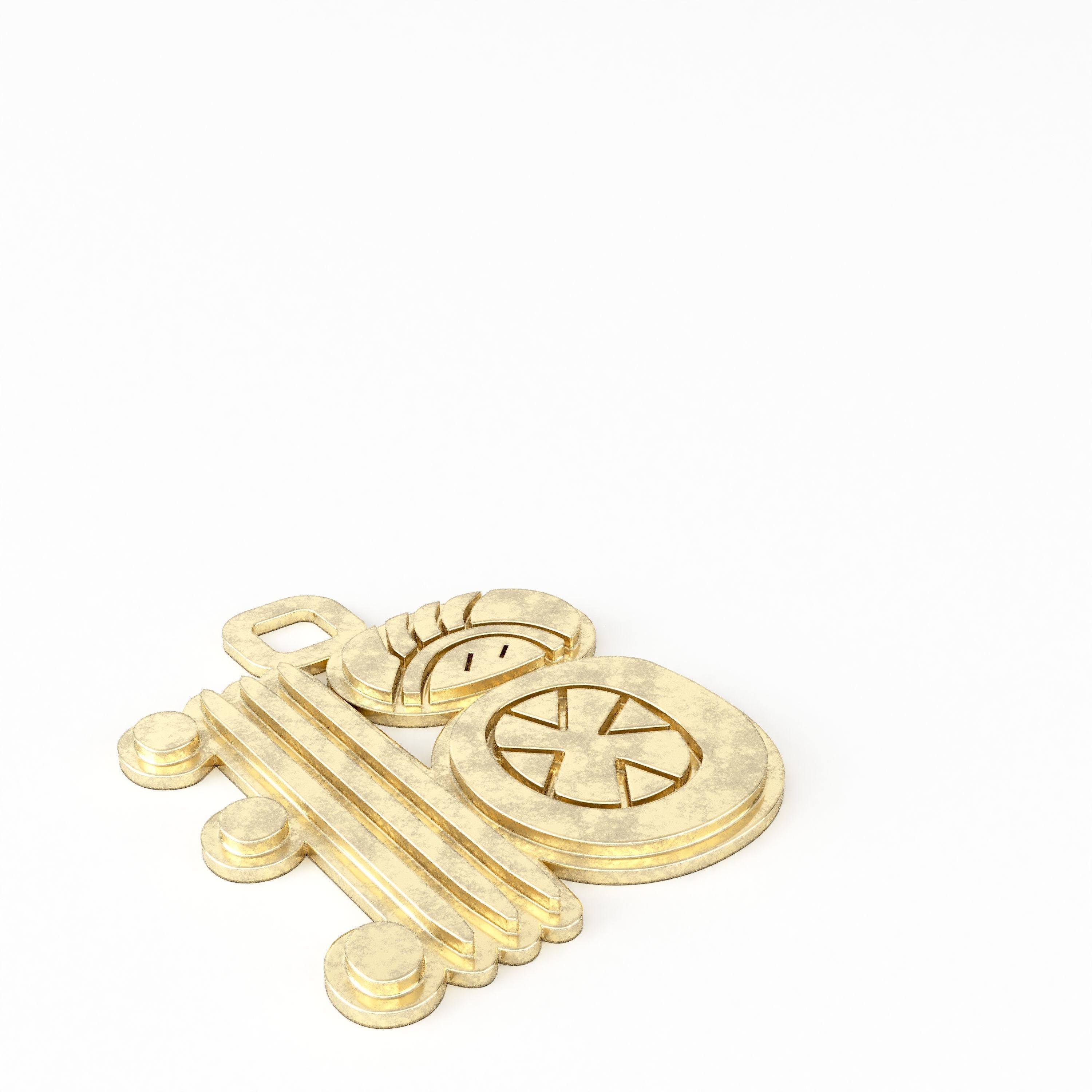 Mayan pendant glyph I 3D print model_5