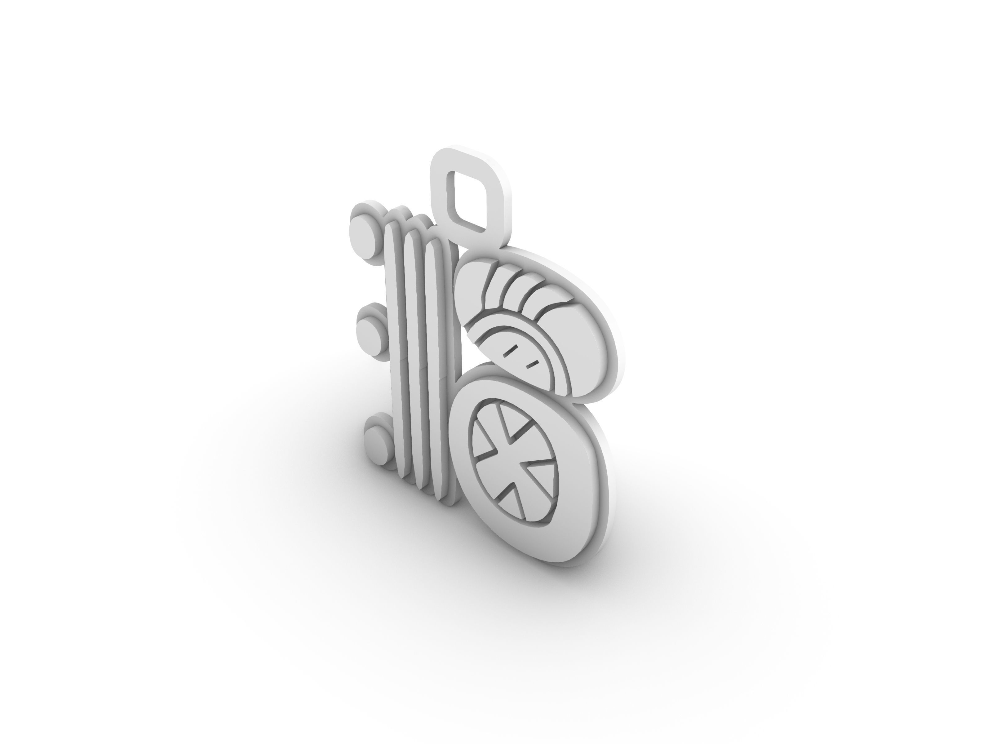 Mayan pendant glyph I 3D print model_9