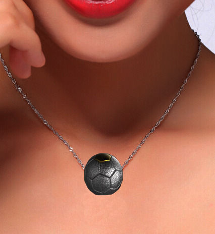 Football pendant 3D print model_3