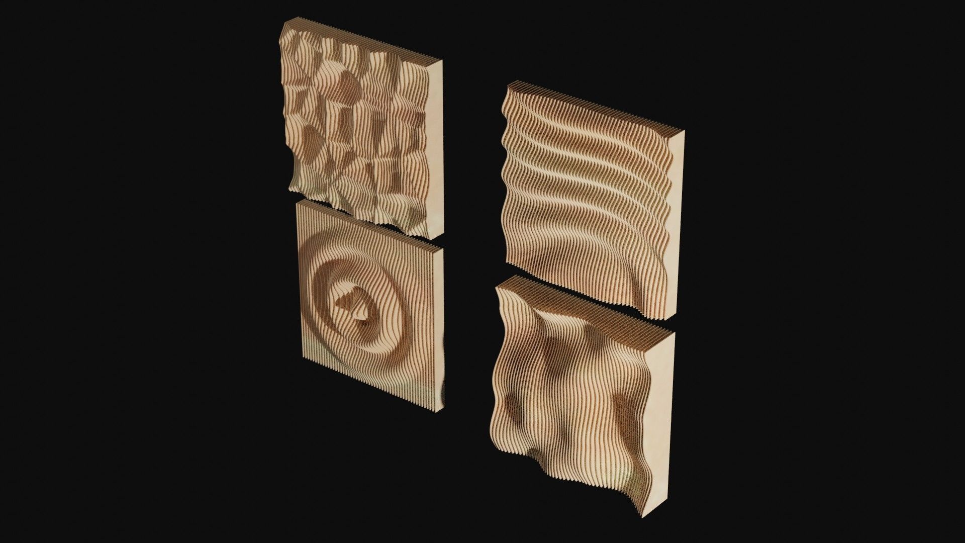 Parametric walls - set x 4 3D model_1