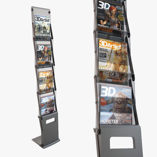 Folding Brochure Stand 2 3D model