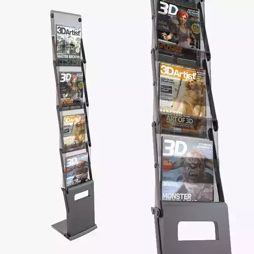Folding Brochure Stand 2 3D model
