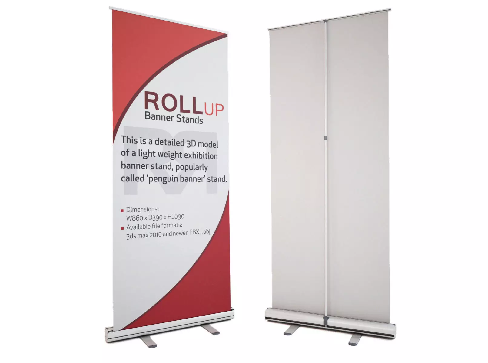 Banner Stand - Roll-up 3D model