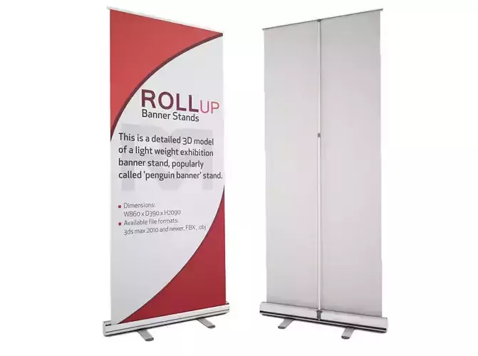 Banner Stand - Roll-up 3D model
