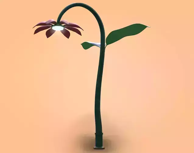 LampPost24 flower street lamp Free low-poly 3D model