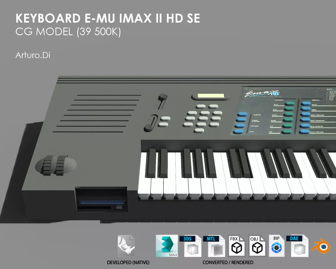 Keyboard Emu Imax II HD SE Low-poly 3D model