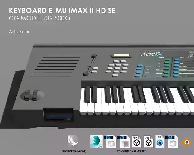 Keyboard Emu Imax II HD SE  Low-poly 3D model