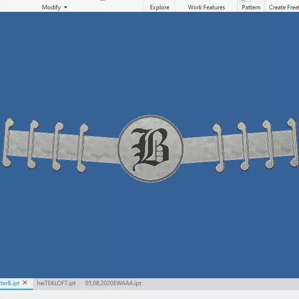 B letter death note font earsaver 3D print model